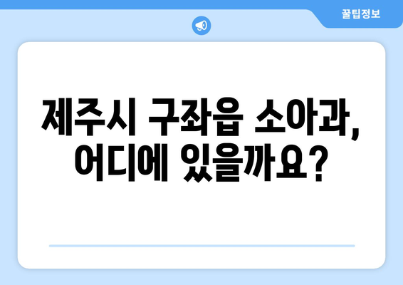 제주도 제주시 구좌읍 소아과 위치 정보