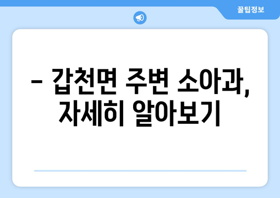 강원도 횡성군 갑천면 소아과 위치 정보