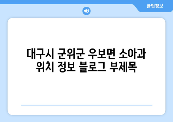 대구시 군위군 우보면 소아과 위치 정보