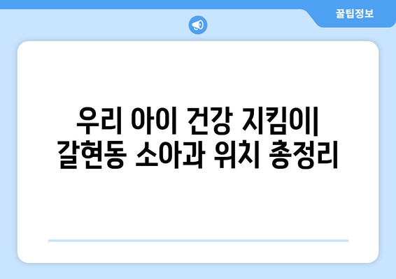 경기도 과천시 갈현동 소아과 위치 정보