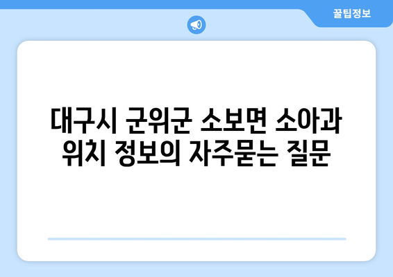 대구시 군위군 소보면 소아과 위치 정보