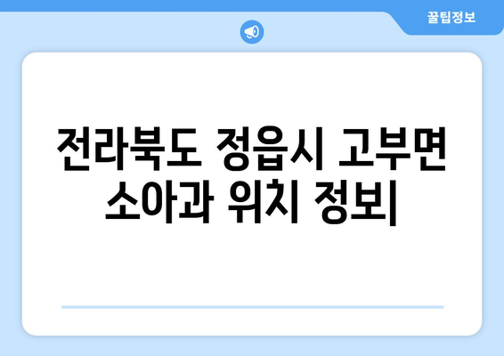 전라북도 정읍시 고부면 소아과 위치 정보