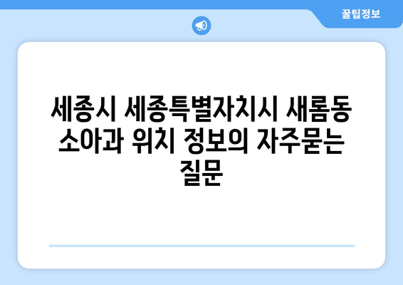 세종시 세종특별자치시 새롬동 소아과 위치 정보