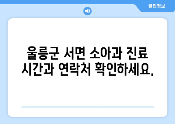 경상북도 울릉군 서면 소아과 위치 정보