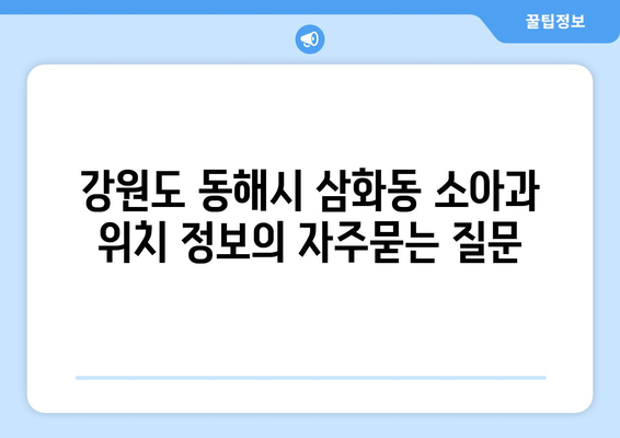 강원도 동해시 삼화동 소아과 위치 정보