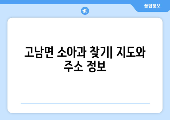 충청남도 태안군 고남면 소아과 위치 정보