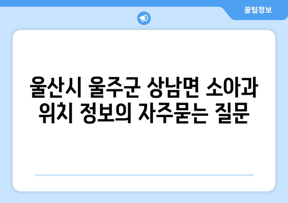 울산시 울주군 상남면 소아과 위치 정보