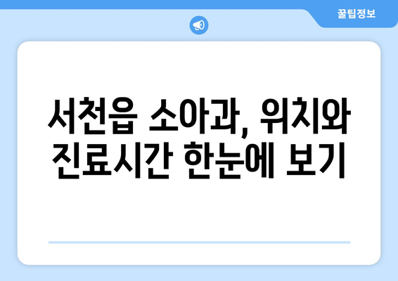 충청남도 서천군 서천읍 소아과 위치 정보