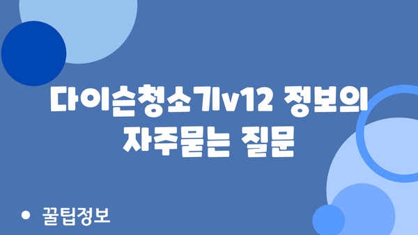 다이슨청소기v12 정보