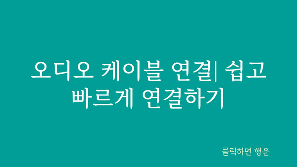 오디오케이블 정보