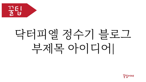 닥터피엘정수기