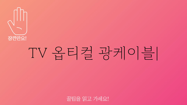 tv옵티컬광케이블