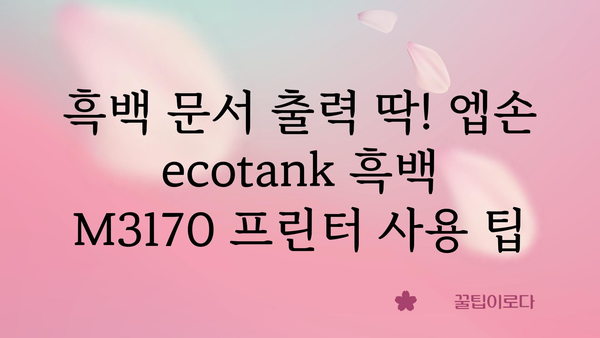 엡손ecotank흑백m3170프린터 내돈내산