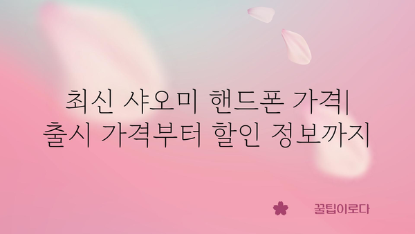 샤오미핸드폰 가격