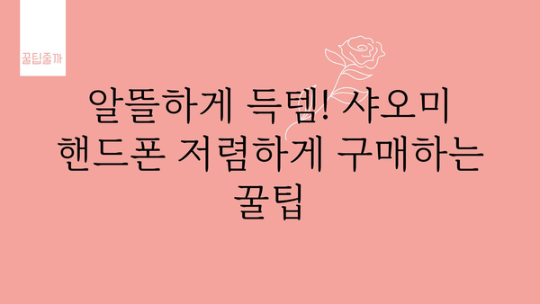 샤오미핸드폰 가격