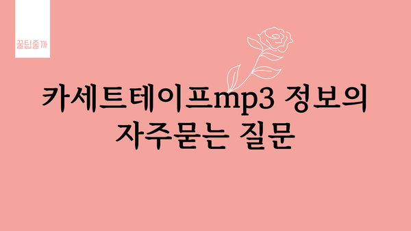 카세트테이프mp3 정보