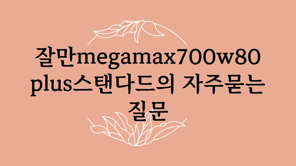 잘만megamax700w80plus스탠다드