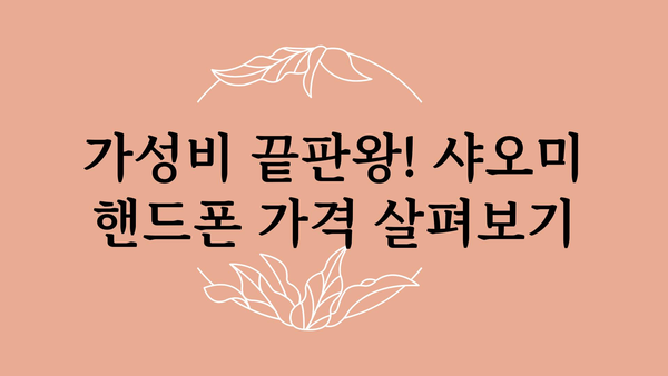 샤오미핸드폰 가격