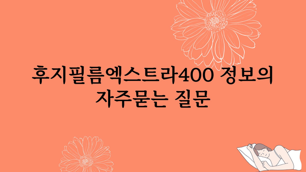 후지필름엑스트라400 정보