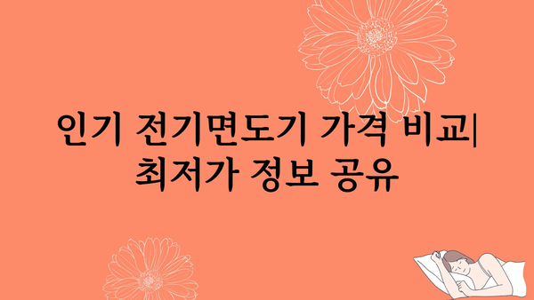 전기면도기추천 가격