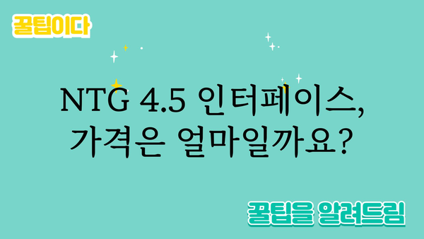 ntg4.5인터페이스 가격