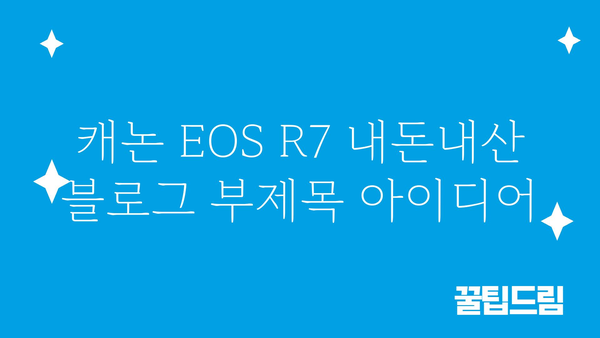 캐논eosr7 내돈내산