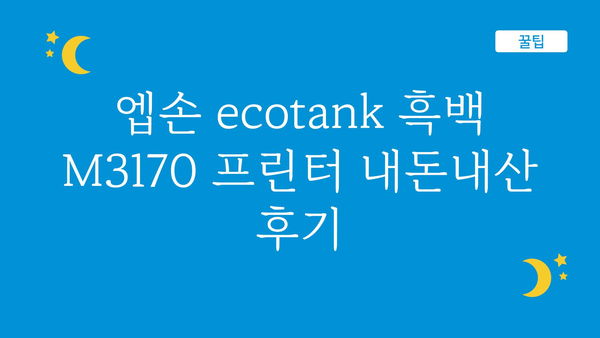 엡손ecotank흑백m3170프린터 내돈내산