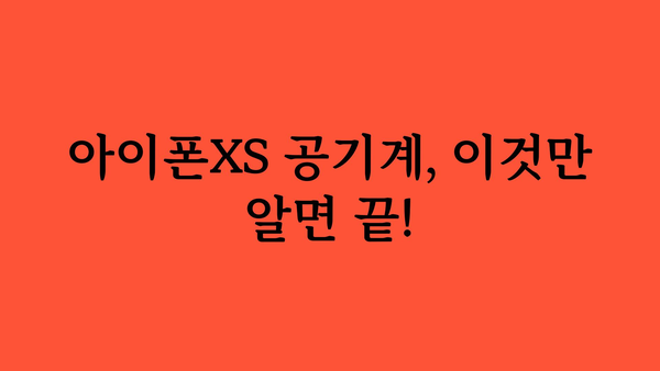 아이폰xs공기계